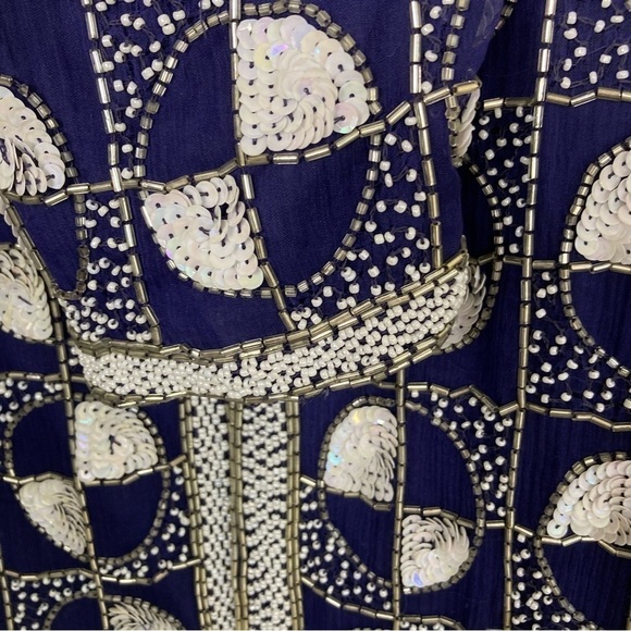 Vintage 80s Eves Allure Silk Sequined Party Blazer Dress Jacket Elegant Sz M - Picture 15 of 15